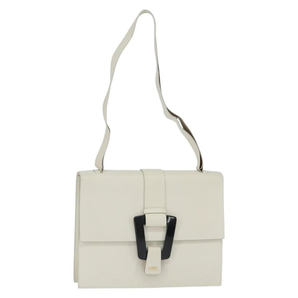 Gucci Leather Shoulder Bag White Gold